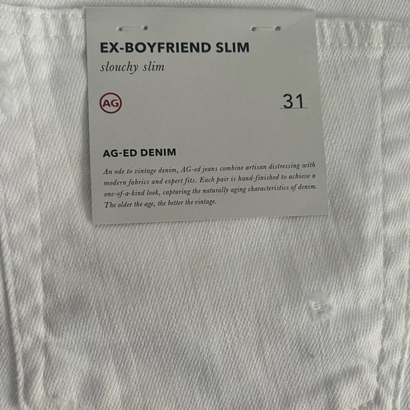 NWT AG EX BOYFRIEND SLIM WHITE JEANS - Picture 13 of 14